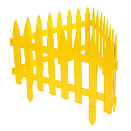 Ограждение декоративное, 35×210 см, 5 секций, пластик, жёлтое, GOTIKA, Greengo
