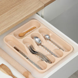 Лоток для столовых приборов в ящик, 5 секций, 33×26 см, пластик, МИКС