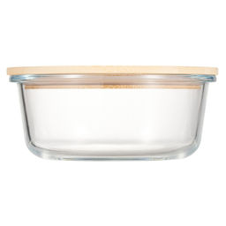 51958 GIPFEL Контейнер стеклянный STOR 640мл/O15х6,5см, круглый с крышкой. Материал: боросиликатное стекло, бамбук, силикон  фото 2