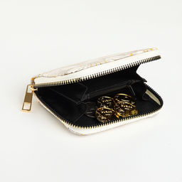 Кошелёк на молнии, с вышивкой, маленький, чёрный