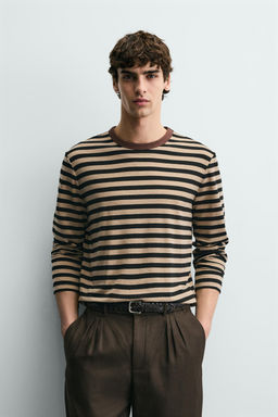 STRIPED LONG SLEEVE T-SHIRT - Zara фото 2
