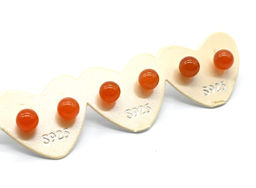 Серьги пусеты из сердолика шарик 6мм