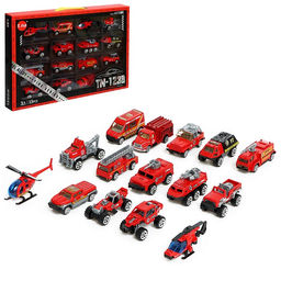 Машинки металлические Пожарная служба, набор 15 шт.