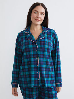 B?y?k Beden Ekose Polar Kad?n Pijama Tak?m?