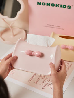 Салфетница Glossy bow, pink (21*12,5*12,5 см)
