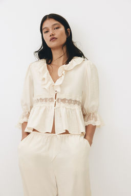 Blusa con detalles de encaje - H&m фото 5