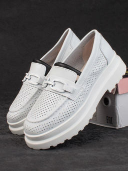 03-PDD190-2 WHITE Полуботинки женские (натуральная кожа) - Фабричный китай фото 15