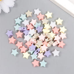 Набор бусин для рукоделия и плетения Арт Узор. Звёздочки. Пастель, 20 г, жемчужные, 0.5?1?1 см