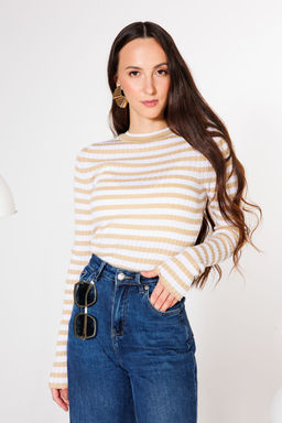 Джемпер KOKOdea 21-026 бело-бежевый  фото 6