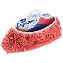 Насадка на швабру Служанка микрофибра 30х14см, на резинке (на швабру с длинным ворсом/швабру паркетную), коралловый, упаковка: на картоне, Домашняя мода (Россия) фото 6