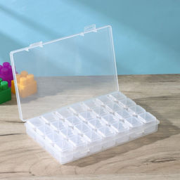 Органайзер для хранения RICCO, пластик, 28 ячеек, 17.5×11×2.8 см, прозрачный