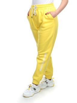 M053 YELLOW Брюки спортивные женские на флисе (100% хлопок) 7986 - Fashion фото 3