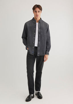 Jayden Classic Denim Antrasit Jean Gomlek