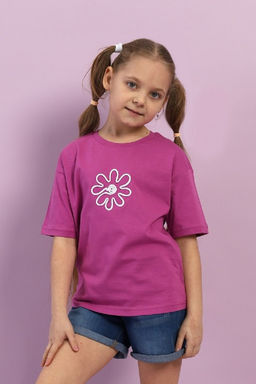 CRB wear/CSKG 63781-44-398 Футболка для девочки,фиолетовый/Ex.Cherubino