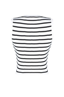 Ekru Crop Cizgili Triko Ince Bluz TWOSS23BZ00584