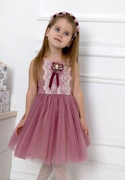 платье для девочки МТ22-2Сильва лен пудра - Etoelf фото 2