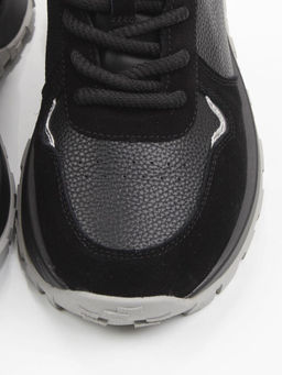 03-A104-1 BLACK Кроссовки женские (натуральная кожа, натуральная замша)