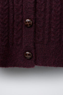 CABLE-KNIT CARDIGAN - Zara фото 4