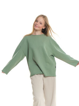 Толстовка с необработанными краями 22-2016 фисташковый - Mini maxi фото 9