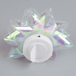 Светодиодная игрушка Бант-звезда 10 см, от батареек LR44?3, свечение мульти, перламутровая