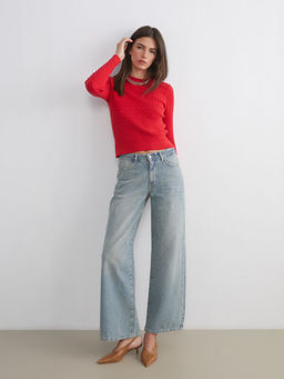 Wideleg Kad?n Jean Pantolon