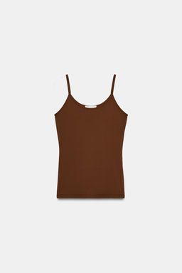 CAMISETA POLIAMIDA TIRANTE FINO / Tostado - Zara фото 7