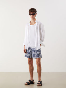 K?sa Boy Desenli Erkek Deniz ?ortu