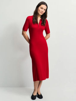 Вязаное платье поло из вискозы / Zarina  фото 2