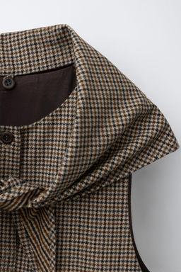 CHECK PINAFORE DRESS WITH DETACHABLE SCARF - Zara фото 4