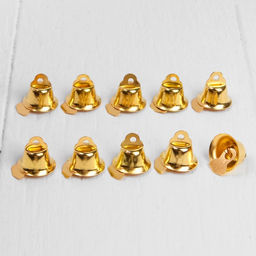 Колокольчик для рукоделия, набор 10 шт., размер 1 шт. 1,4 см, цвет золотой