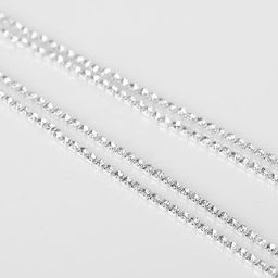 Клипсы для ушей висячие со стразами QF Лёд, классика 2 ряда, цвет белый в серебре