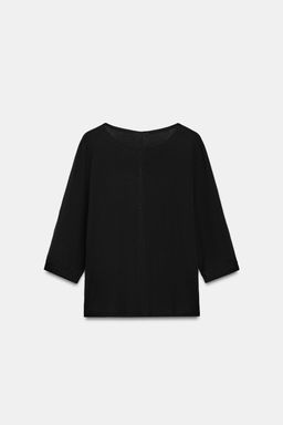 CAMISETA CUELLO PANADERO ALGOD?N / Negro