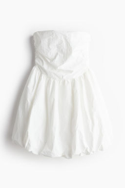 Vestido bandeau con bajo de burbuja