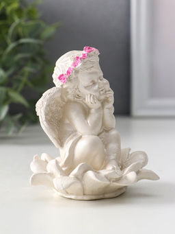 Фигурка гипс Ангел на цветке, 8.5?7.5?7 см, перламутр