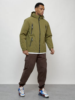 Куртка молодежная весенняя с капюшоном цвета хаки - Mtforce фото 4