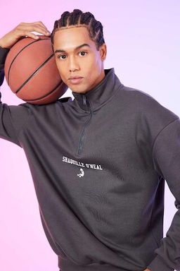 DeFactoFit Shaquille ONeal Толстовка свободного покроя с воротником-стойкой и застежкой-молнией  фото 3