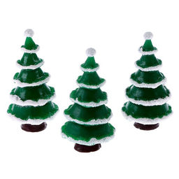 Миниатюра кукольная «Снежная ёлка», набор 3 шт., размер 1 шт. — 2×2×3 см