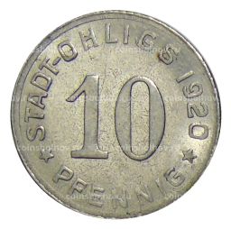 10 пфеннигов 1920 года Германия  Нотгельд  Охлигс