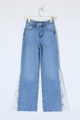 Nasiba Hafiz x Trendyol Collection Balon Kollu Renk Bloklu Denim Bluz TWOSS26BZ00423