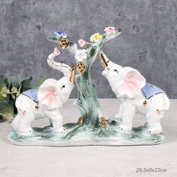 Статуэтка Слоны у денежного дерева / W1124 /уп 20/