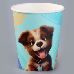 Цена за 10 шт. Стакан бумажный Щенок, 250 мл - Страна карнавалия фото 2