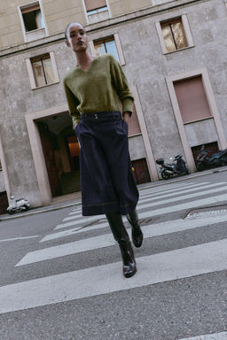 Z1975 LONG DENIM BERMUDA SHORTS WITH DARTS