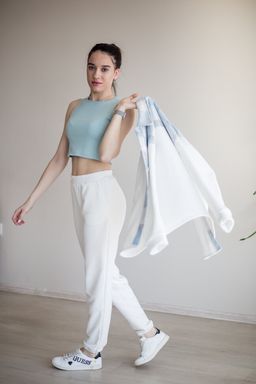 513 Рубашка клетка, флис/голубая клетка - Knitka wear фото 5