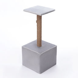 Домик для кошек с когтеточкой «Куб», 35×30×85 см, с площадкой и игрушкой, цвет МИКС