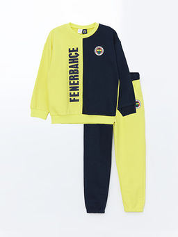 Bisiklet Yaka Fenerbah?e Bask?l? Erkek Bebek Sweatshirt ve E?ofman Alt? Tak?m