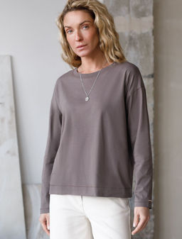 Базовый лонгслив из премиального хлопка с эластаном - Vilatte фото 6