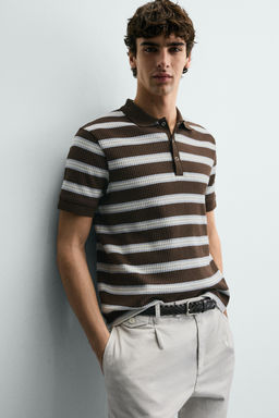 VERTICAL TEXTURED POLO SHIRT - Zara фото 13