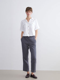 Beli Lastikli Dokulu Kad?n Pantolon