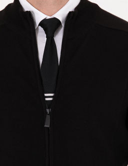 Siyah Slim Fit Fermuarl_ Triko H_rka - Pierre cardin фото 7