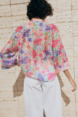 CAMISA ESTAMPADO FLORAL / Multicolor - Zara фото 5